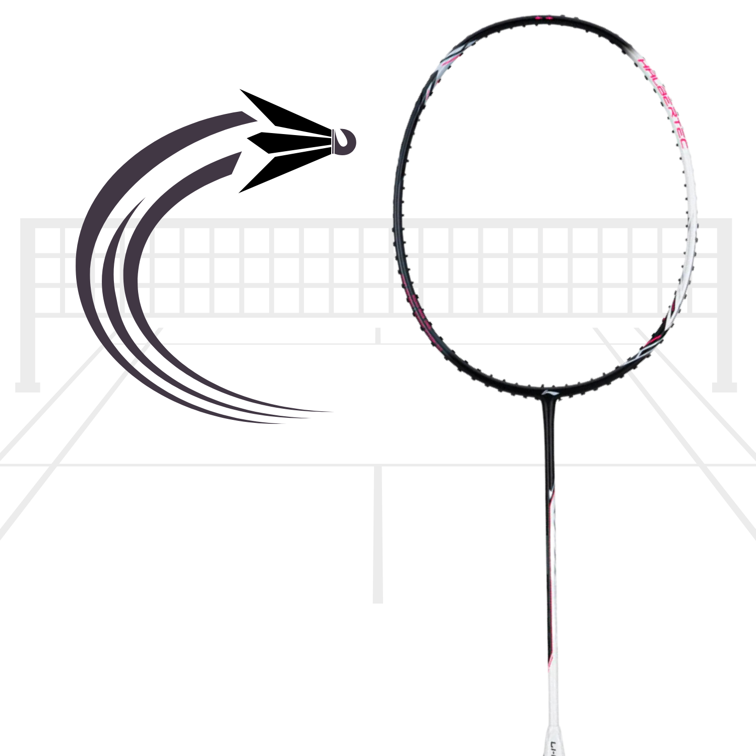 Li-Ning Halbertec 2000 Unstrung Badminton Racquet – 4UG5 White/Grey | All-Round Performance Racquet for Power & Control - Best Price online Prokicksports.com