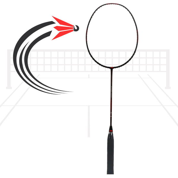 Li-Ning Xiphos X1 Unstrung Badminton Racquet (G5) – Lightweight Graphite Frame, Black/Red | For Professional Power & Precision