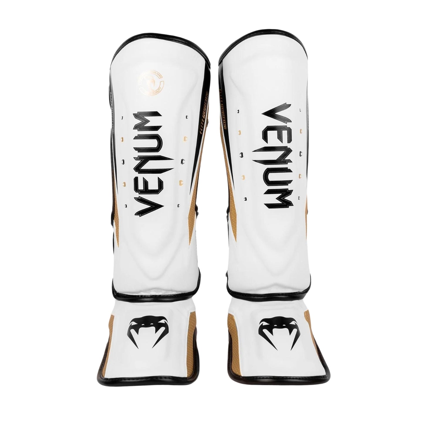Venum Elite 2.0 Standup Shinguards, White/Gold - Best Price online Prokicksports.com