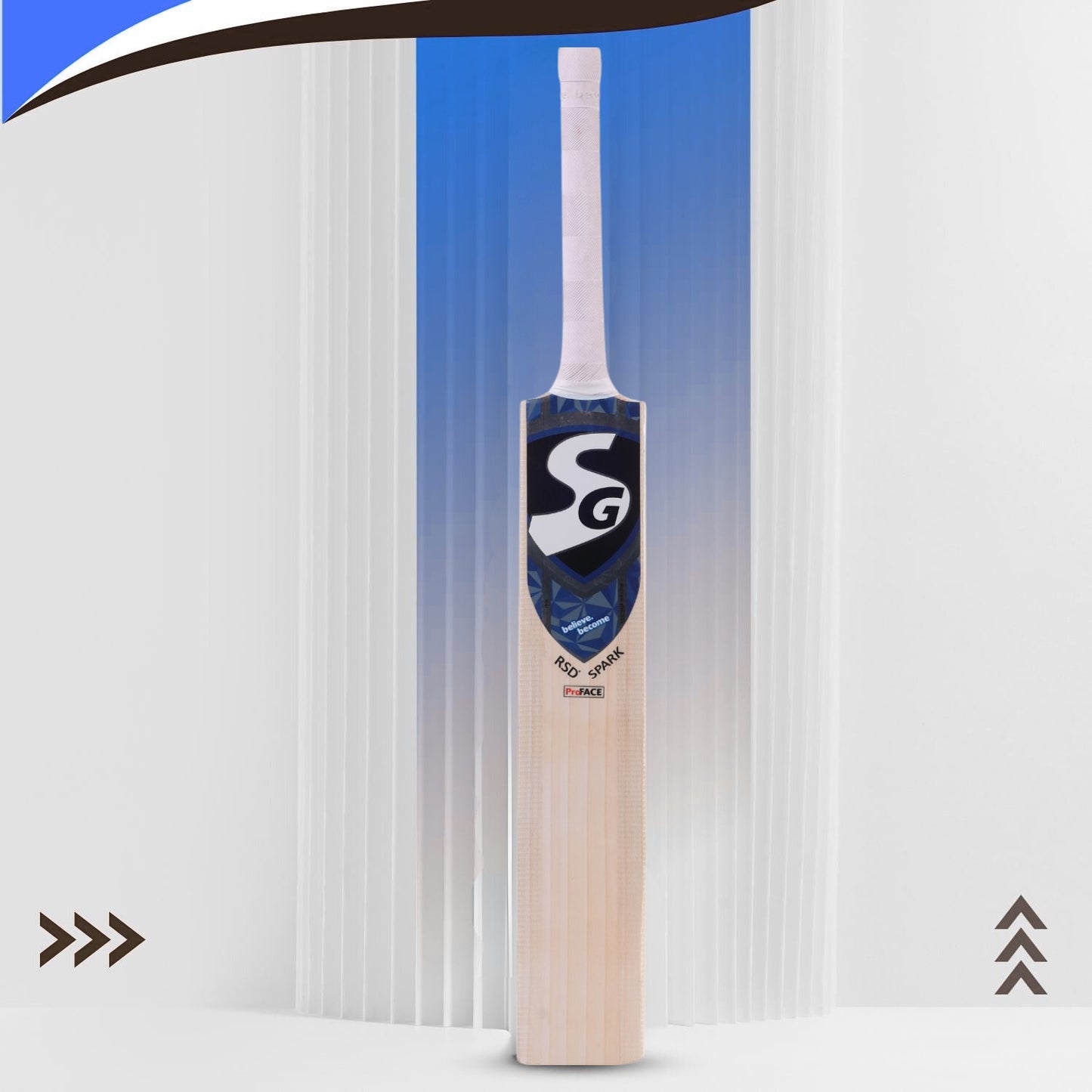 SG RSD Spark Kashmir Willow Cricket Bat | Traditional Shape, Thick Edges, Premium Grip - Best Price online Prokicksports.com