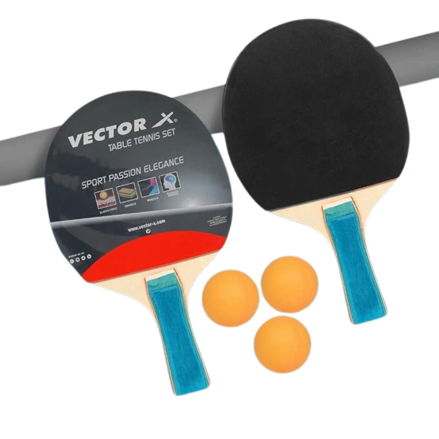 Vector X 5-in-1 Table Tennis Set – 2 Bats, 3 Balls, Premium Carry Case – Ideal for Beginners & Recreational Players - Best Price online Prokicksports.com