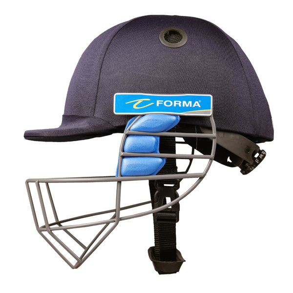 Forma Elite Premium Mild Steel Cricket Helmet – Blue | Durable Steel Grill, High-Impact ABS Shell, Adjustable Fit