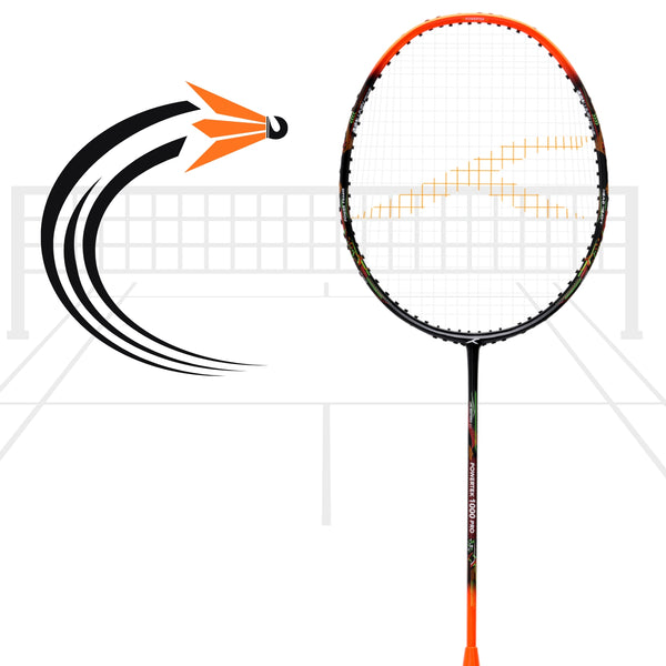 Hundred Powertek 100 Strung Badminton Racquets Set, Black/Orange | Lightweight Alloy Frame, Durable Strings, Ideal for Beginners & Recreational Players