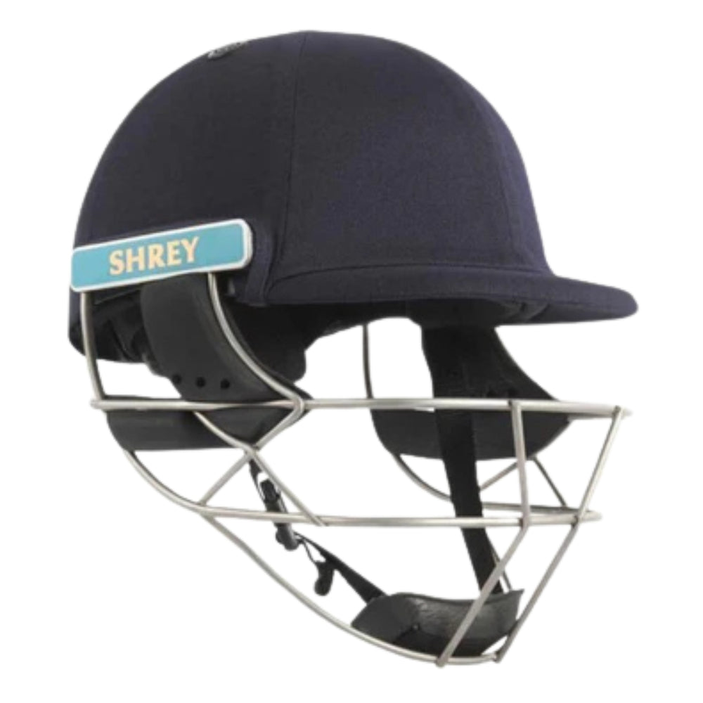 Shrey Master Class Air Stainless Steel Cricket Helmet – Navy (Large) | Lightweight ABS Shell, Premium Protection, Adjustable Fit