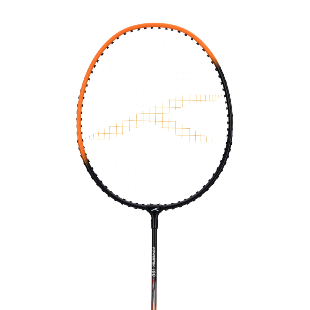 Hundred Powertek 100 Strung Badminton Racquets Set, Black/Orange | Lightweight Alloy Frame, Durable Strings, Ideal for Beginners & Recreational Players - Best Price online Prokicksports.com