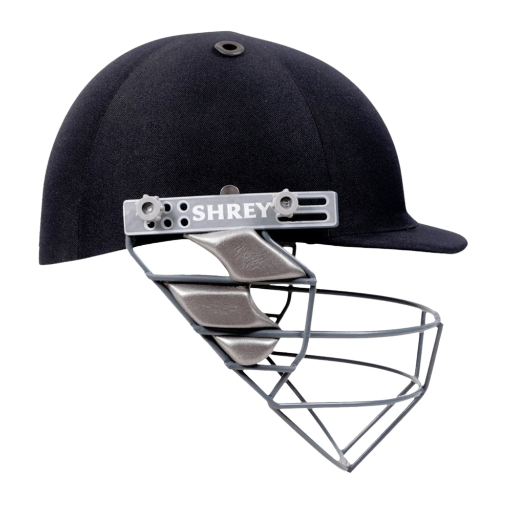 Shrey Match Mild Steel Visor Cricket Helmet – Men’s Large (Navy Blue) | Durable Mild Steel Grill, High-Impact ABS Shell, Adjustable Fit