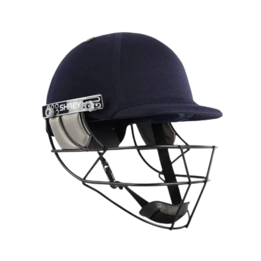 Shrey Premium 2.0 Mild Steel Visor Cricket Helmet – Men’s Large (Navy Blue) | Durable Mild Steel Grill, High-Impact ABS Shell, Adjustable Fit - Best Price online Prokicksports.com