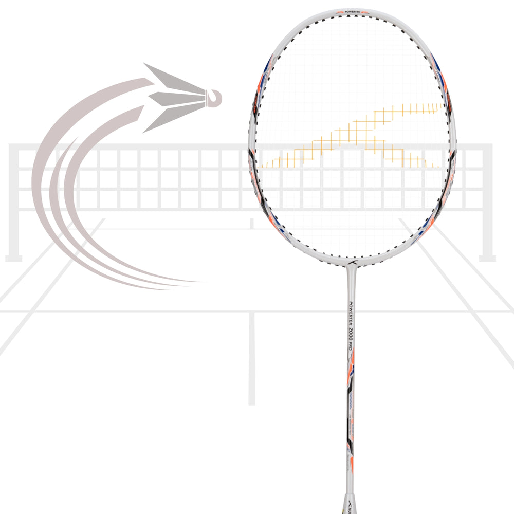 Hundred Powertek 2000 Pro Strung Badminton Racquet | Lightweight Graphite Frame, High Tension, Even Balance for Intermediate Players