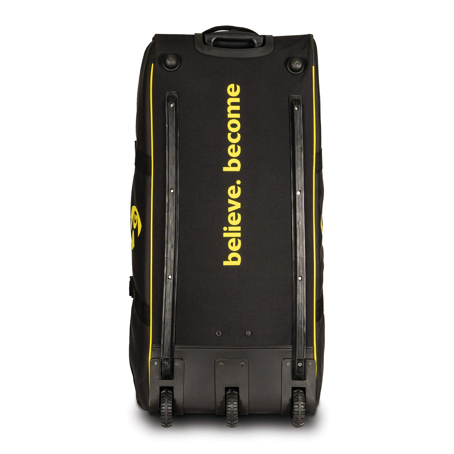 SG V12 Premium Wheelie Cricket Kit Bag – Black/Yellow, Large Trolley Gear Bag with Heavy-Duty Wheels for Pro Players and Match Travel - Best Price online Prokicksports.com