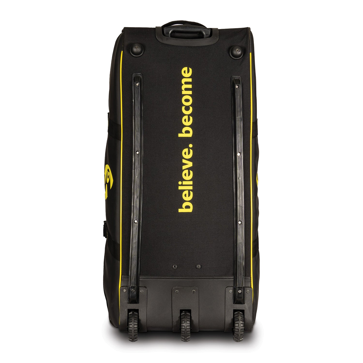 SG V12 Premium Wheelie Cricket Kit Bag – Black/Yellow, Large Trolley Gear Bag with Heavy-Duty Wheels for Pro Players and Match Travel - Best Price online Prokicksports.com