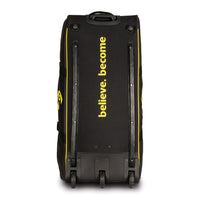SG V12 Premium Wheelie Cricket Kit Bag – Black/Yellow, Large Trolley Gear Bag with Heavy-Duty Wheels for Pro Players and Match Travel - Best Price online Prokicksports.com
