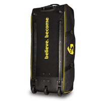 SG V12 Premium Wheelie Cricket Kit Bag – Black/Yellow, Large Trolley Gear Bag with Heavy-Duty Wheels for Pro Players and Match Travel - Best Price online Prokicksports.com