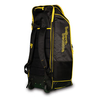 SG V12 Duffle Wheelie Cricket Kit Bag – Large Capacity Trolley with Wheels & Shoulder Straps, Black/Yellow, for Players and Sports Travel - Best Price online Prokicksports.com