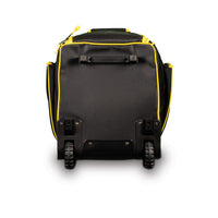 SG V12 Duffle Wheelie Cricket Kit Bag – Large Capacity Trolley with Wheels & Shoulder Straps, Black/Yellow, for Players and Sports Travel - Best Price online Prokicksports.com