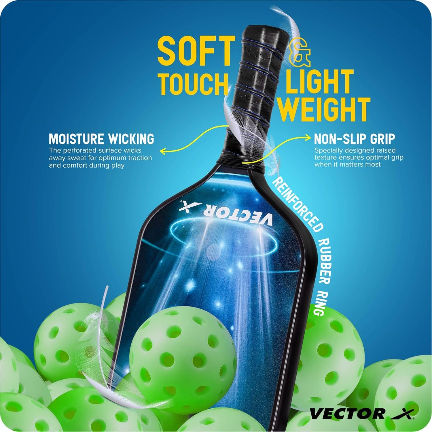 Vector X Pickle Racket High-Quality Graphite Paddle with Premium Grip - Best Price online Prokicksports.com