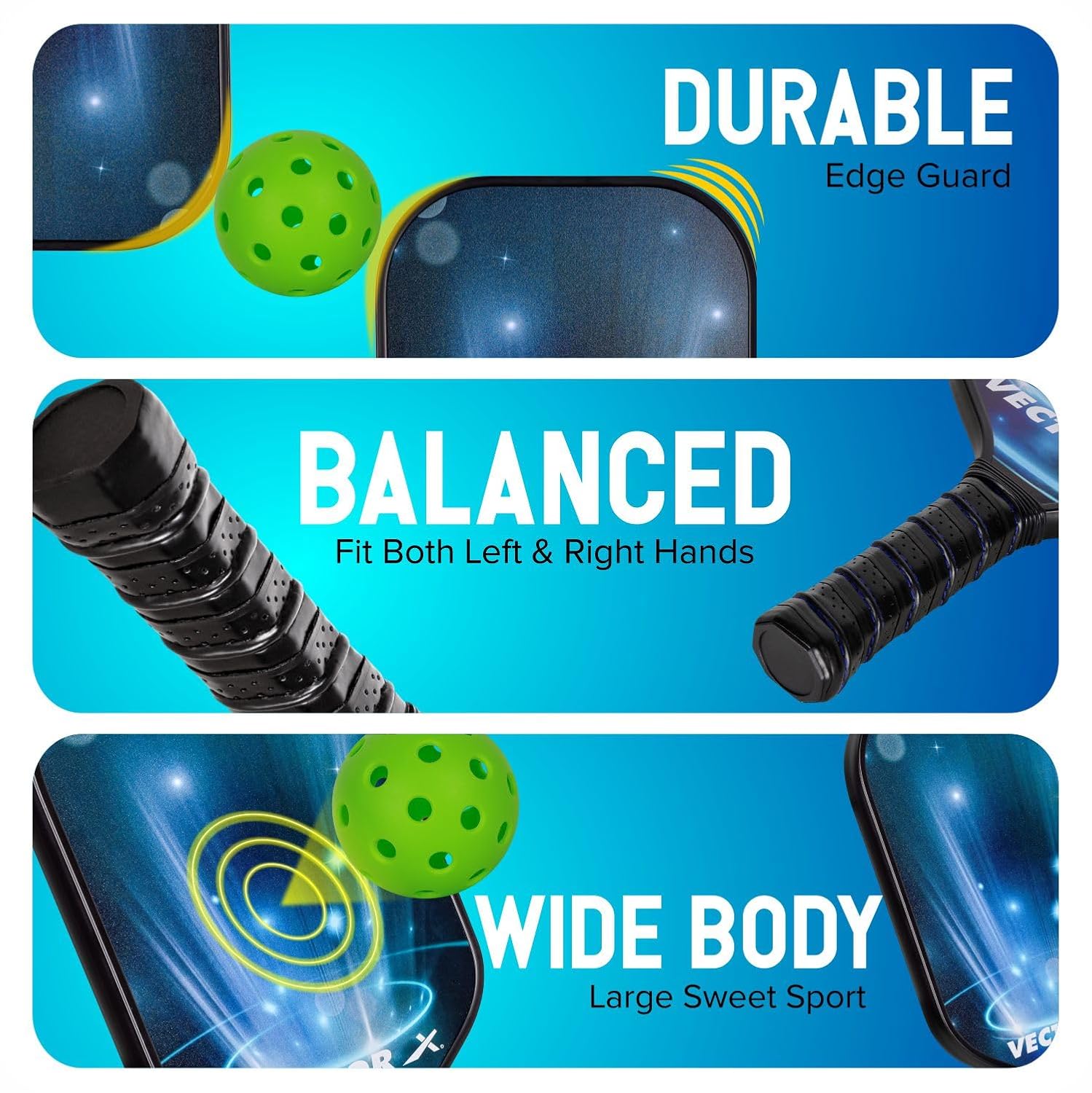 Vector X Pickle Racket High-Quality Graphite Paddle with Premium Grip - Best Price online Prokicksports.com