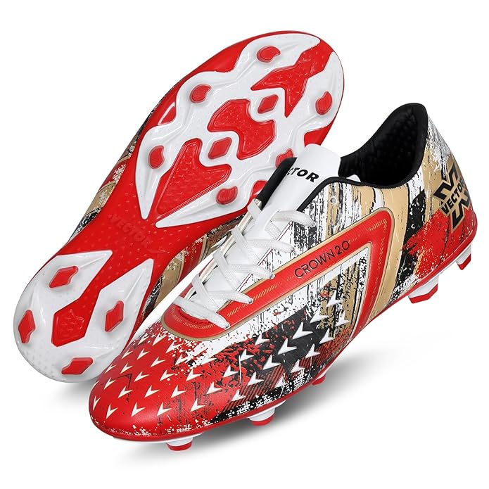 Vector X Crown 2.0 Football Shoes for Men, Youth, and Boys – Imported PU Upper, TPU Sole, Elegant Lightweight Design