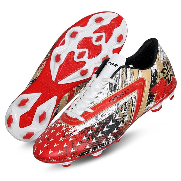 Vector X Crown 2.0 Football Shoes for Men, Youth, and Boys – Imported PU Upper, TPU Sole, Elegant Lightweight Design