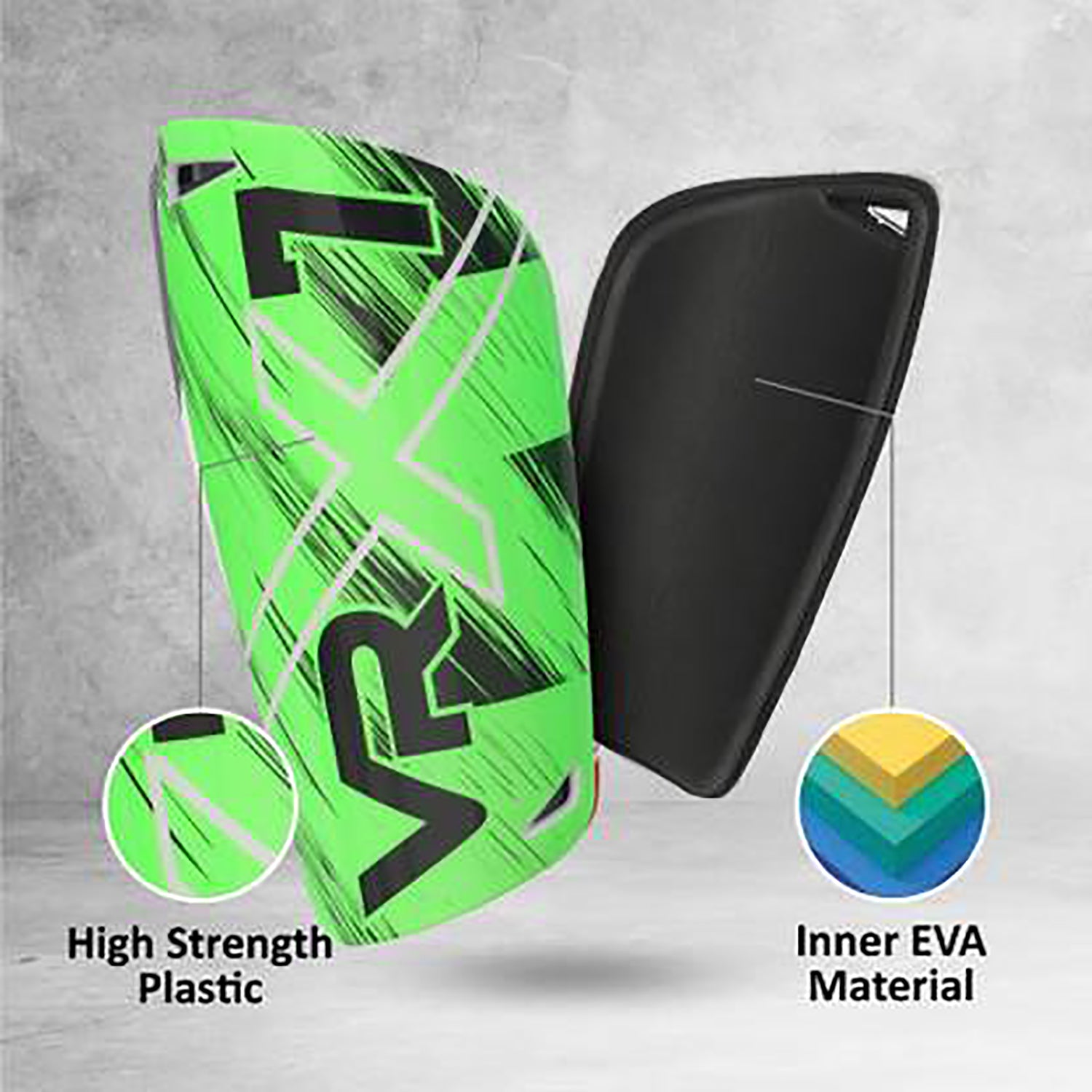 Vector X VRX7 Football Shinguard | Small/Medium | Lightweight Hard Shell, Foam Padding and Secure Fit for Men, Women, Youth Match Training Use - Best Price online Prokicksports.com
