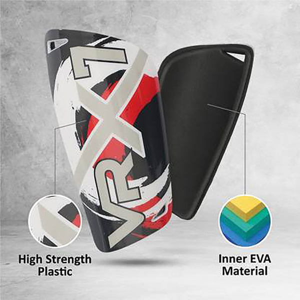 Vector X VRX7 Football Shinguard | Small/Medium | Lightweight Hard Shell, Foam Padding and Secure Fit for Men, Women, Youth Match Training Use