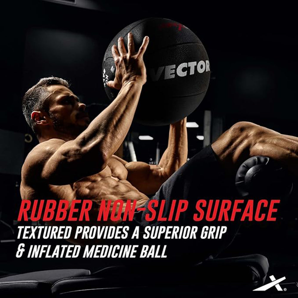 Vector X Rubber Medicine Ball – 5kg | Durable and Non-Slip Medicine Ball for Fitness, Strength Training, and Core Workouts - Best Price online Prokicksports.com
