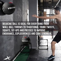 Vector X Rubber Medicine Ball – 5kg | Durable and Non-Slip Medicine Ball for Fitness, Strength Training, and Core Workouts - Best Price online Prokicksports.com