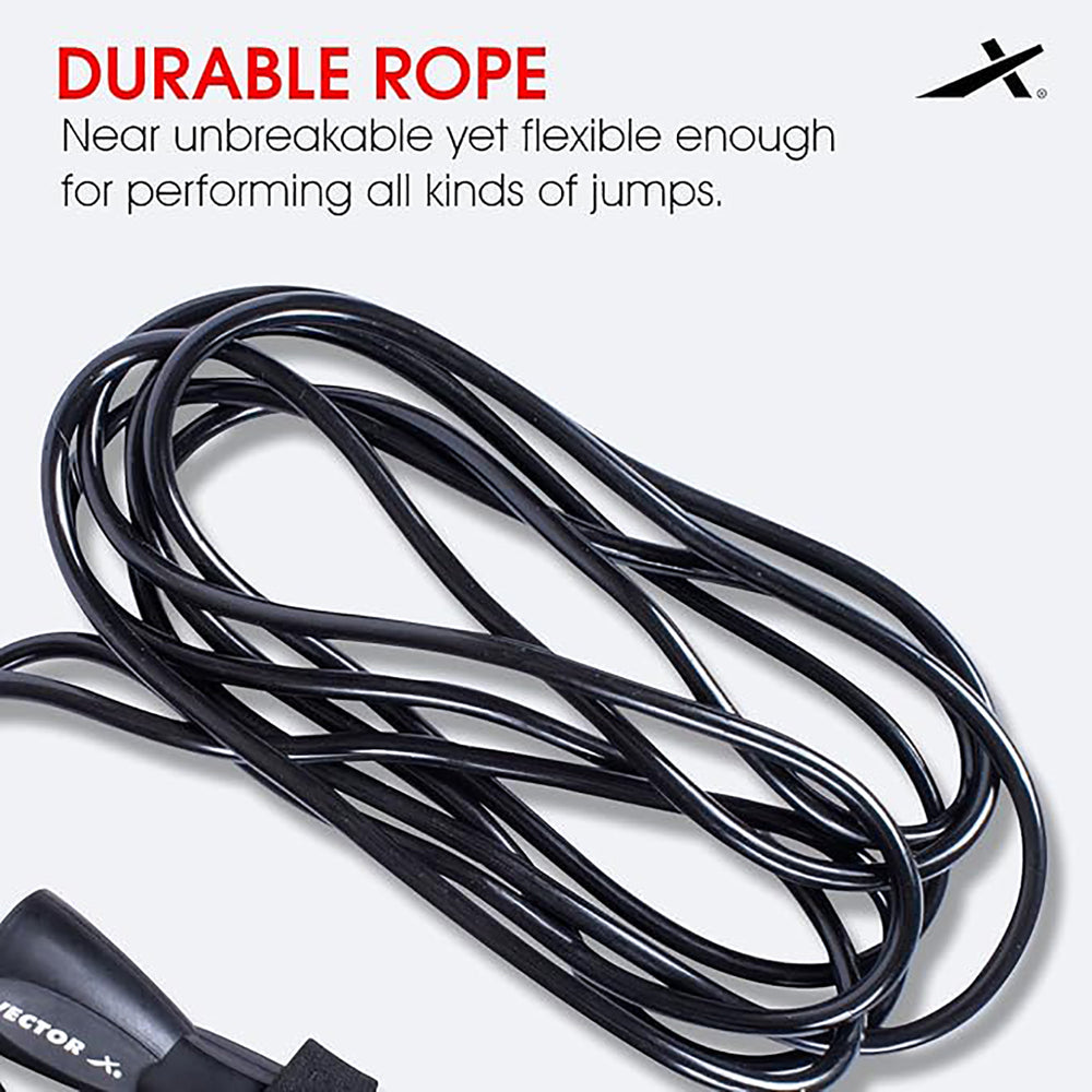 Vector X VX-705 PVC Jump Rope – Adjustable Speed Skipping Rope for Cardio, Weight Loss, CrossFit, Boxing, Home Workouts – Durable & Lightweight Design - Best Price online Prokicksports.com