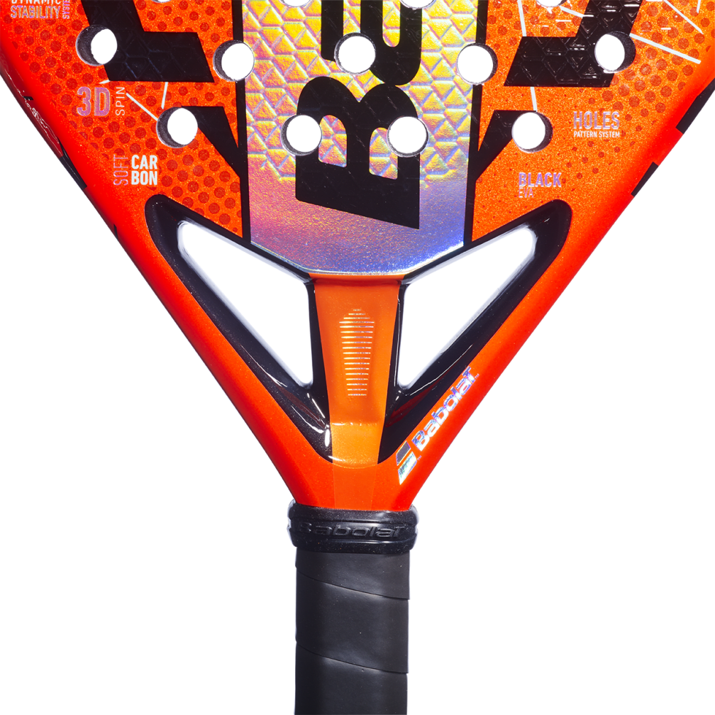 Babolat Viper Soft Juan Lebrón 3.0 Padel Racquet | Soft Carbon Diamond Paddle with Black EVA Core, 3D Spin & Dynamic Stability System