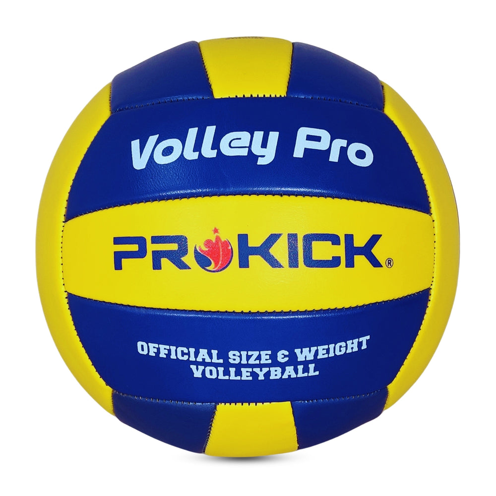 Prokick Volley Pro Machine Stitched 18-P Volleyball, Blue/Yellow (Size 4)
