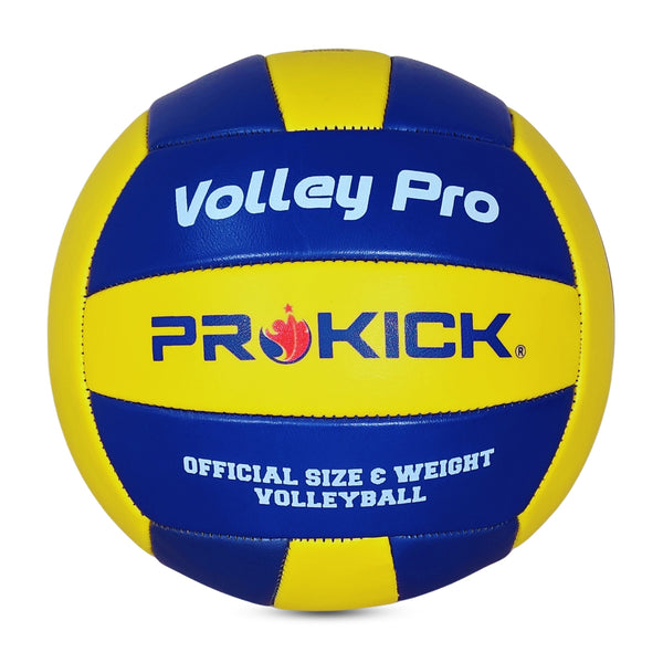 Prokick Volley Pro Machine Stitched 18-P Volleyball, Blue/Yellow (Size 4)