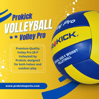 Prokick Volley Pro Machine Stitched 18-P Volleyball, Blue/Yellow (Size 4) - Best Price online Prokicksports.com