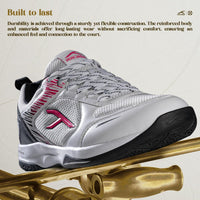 Hundred Court Star Pro Non-Marking Shoes | Multi-Sport Indoor Court Shoes | Lightweight Gum Rubber Sole | For Badminton, Squash, Table Tennis & Volleyball (Men/Women) - Best Price online Prokicksports.com