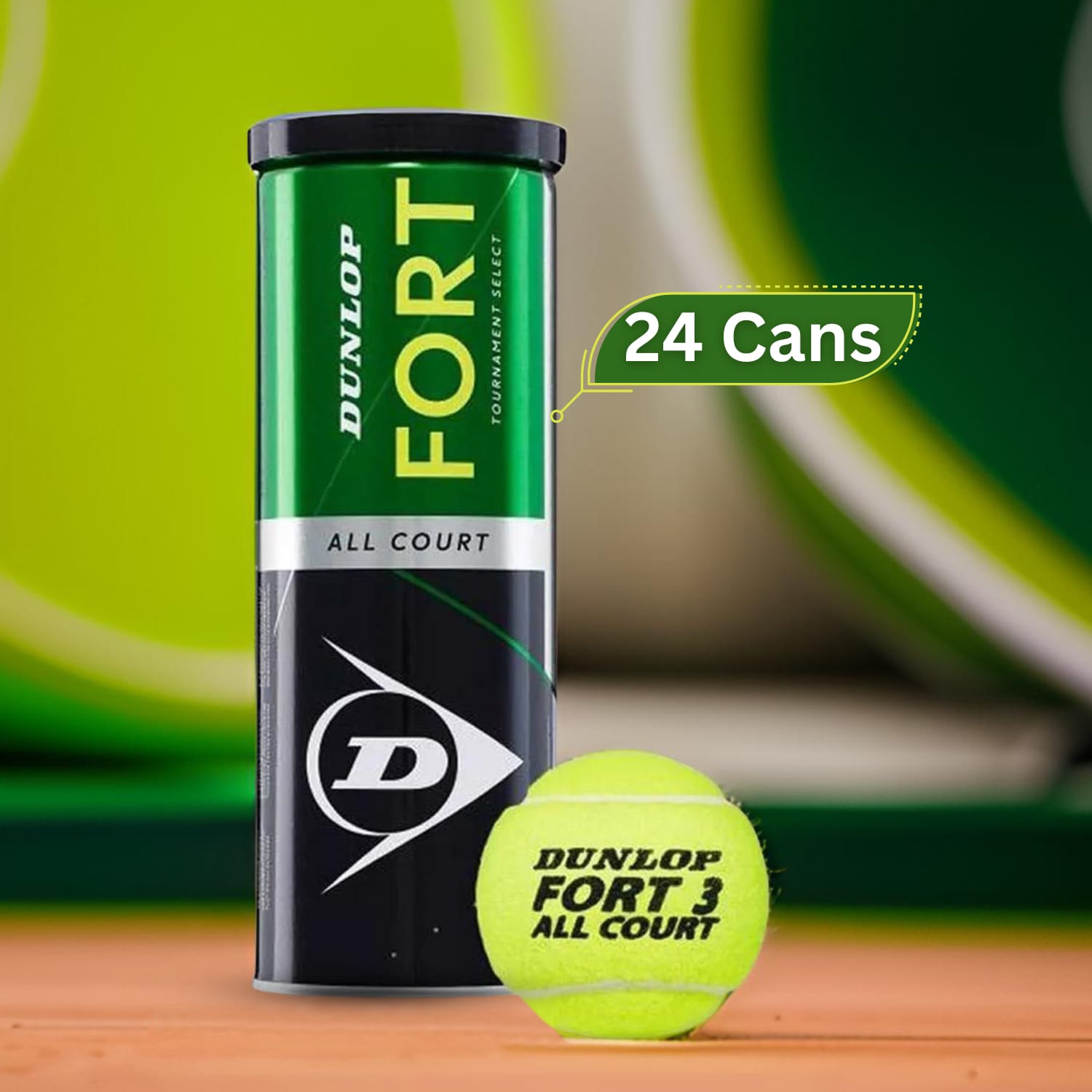 Dunlop Fort All Court Tennis Balls Carton, Yellow (24 Cans) - Best Price online Prokicksports.com