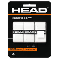HEAD Xtreme Soft Tennis Overgrip (White, 3-Pack) | Ultra-Thin Super-Tacky Perforated Overgrip - Best Price online Prokicksports.com