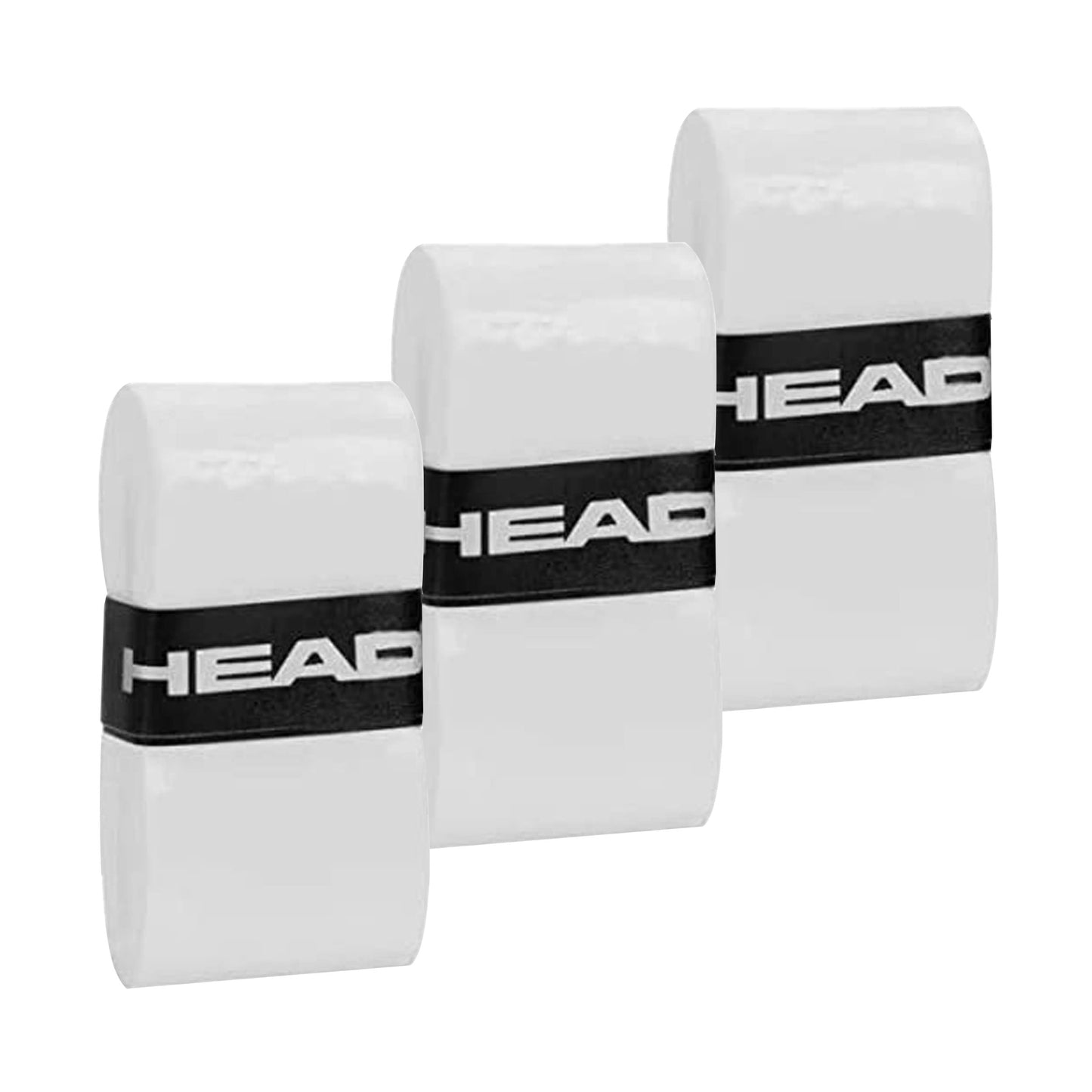 HEAD Synthetic Super Comp Tennis Overgrip (White, 3-Pack) | Tacky High-Absorption Elastomer Overgrips