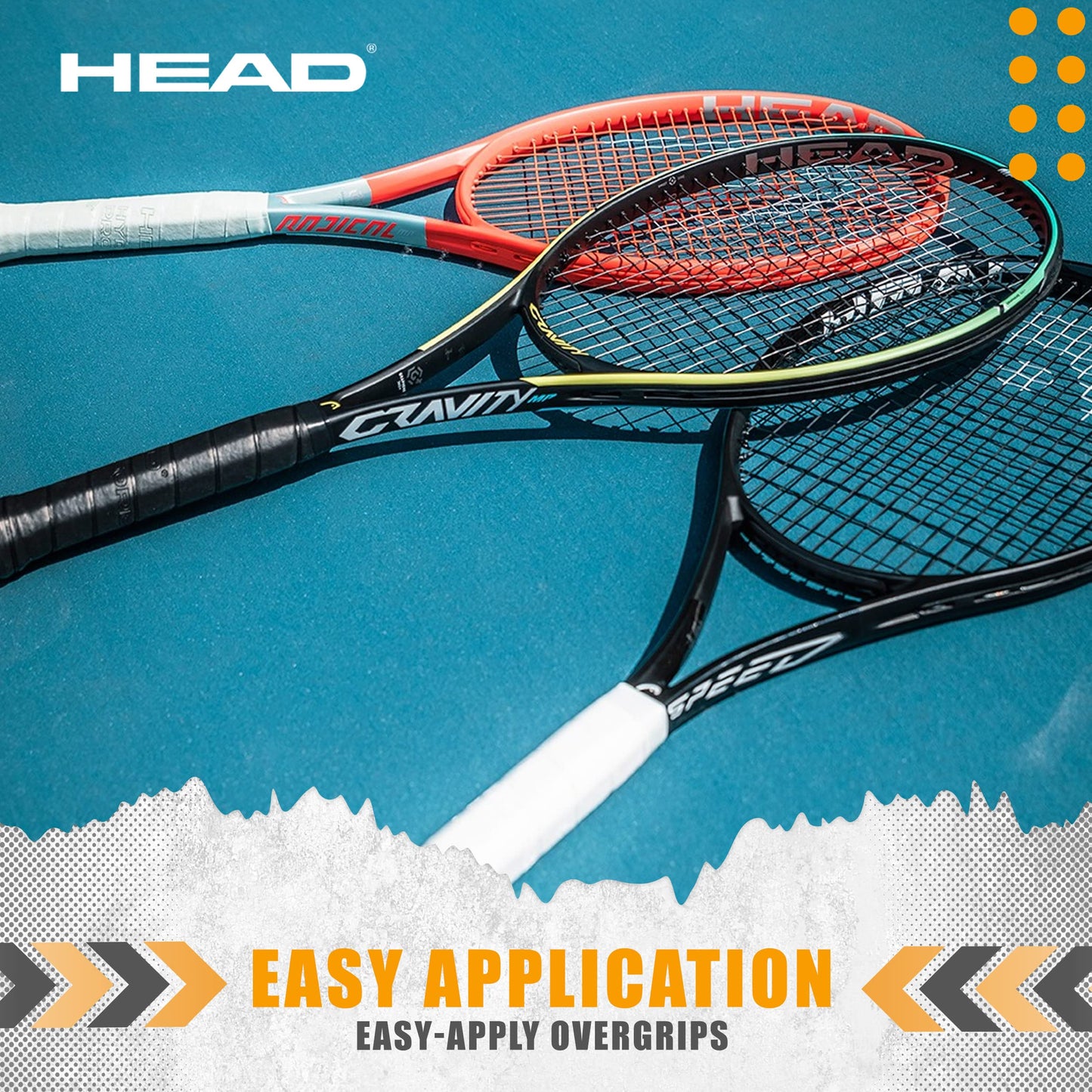 HEAD Synthetic Super Comp Tennis Overgrip (White, 3-Pack) | Tacky High-Absorption Elastomer Overgrips