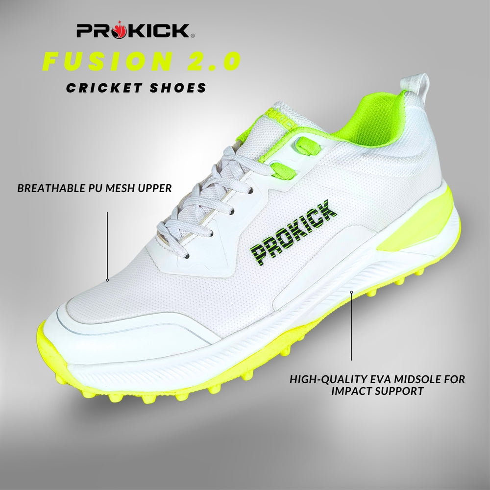 Prokick Fusion 2.0 Cricket Shoes | Lightweight Rubber Shoes | Men's Cricket Footwear | Durable Sports Shoes for Turf & Ground | Anti-Slip Grip | Breathable Comfort - Best Price online Prokicksports.com