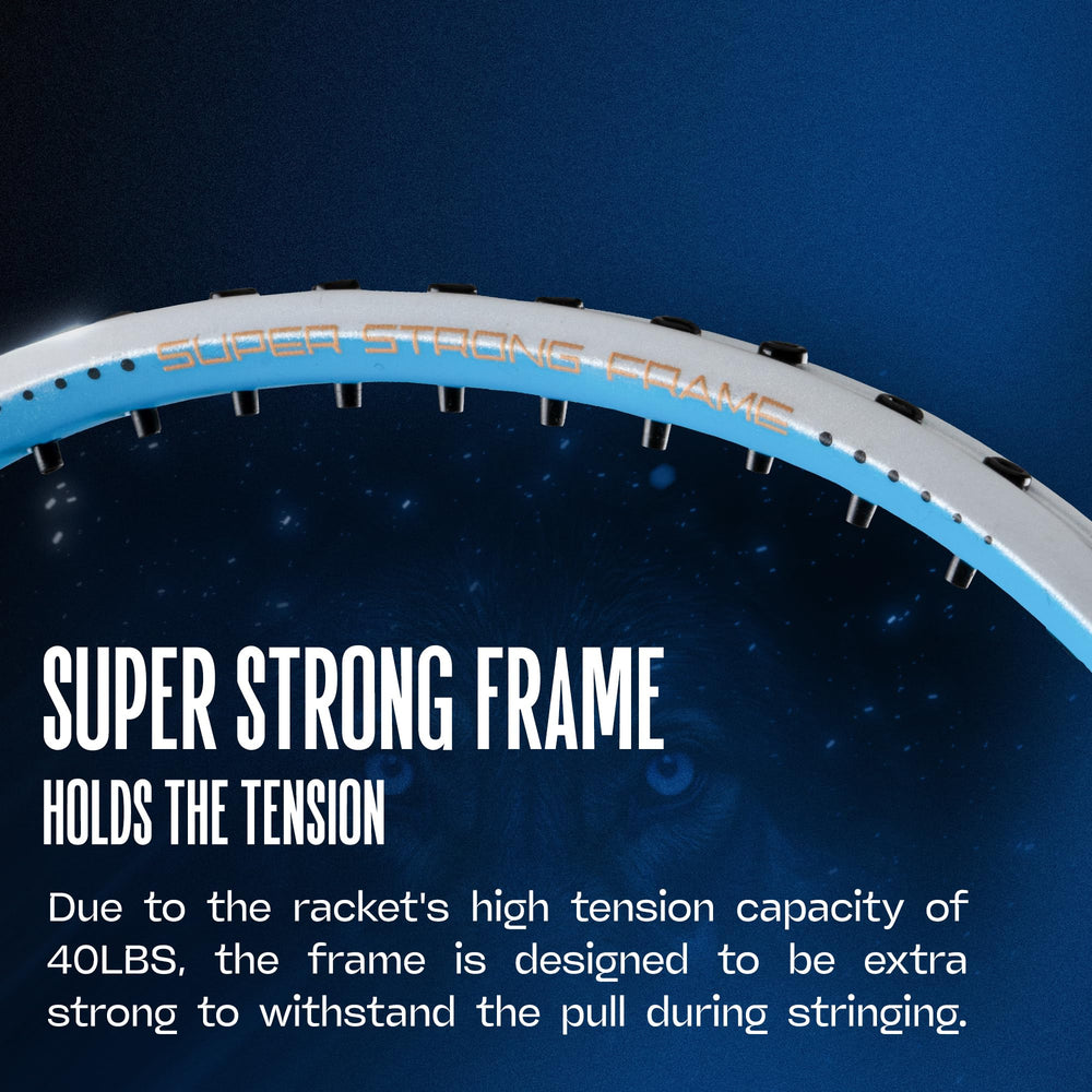Hundred Predator Pro Strung Badminton Racquet (HBRX-5S073-1) | Aerodynamic Fast-Attacking Racquet with Full Cover