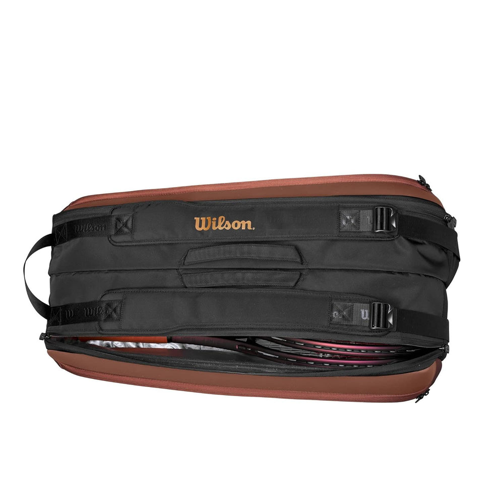 Wilson Super Tour Pro Staff V14 15PK Racquet Bag, Black/Brown - Best Price online Prokicksports.com