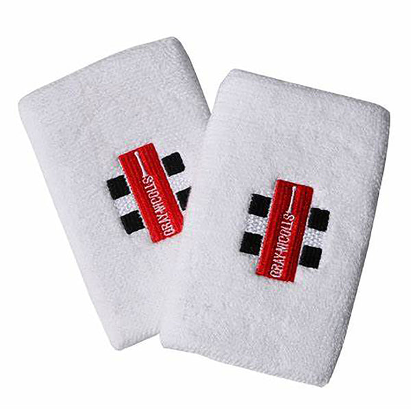 Gray Nicolls GN Wrist Band White – Soft Absorbent Cricket Wristband for Sweat Control, Comfort & Support During Matches and Training Sessions