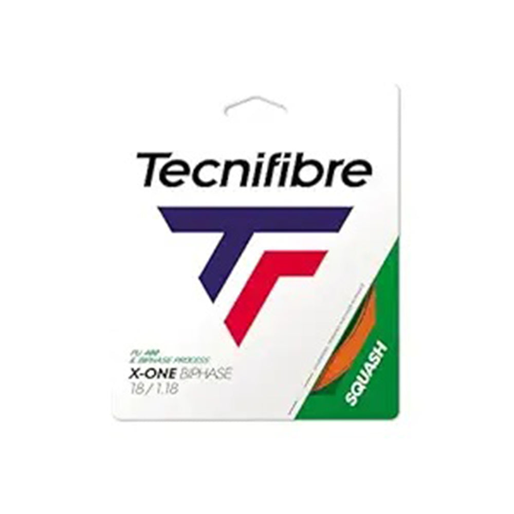 Tecnifibre X-One SQ Biphase 18 Squash String Set - Orange | 9.70m | Power, Comfort & Spin