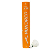 HUNDRED X10 X-Fusion Hybrid Badminton Shuttlecock, Speed 77 (1 Tube) - Best Price online Prokicksports.com