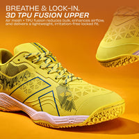 NIVIA Hy Court 3.0 Badminton Shoes – Mesh/TPU Upper, Duofoam Cushion, Non-marking Herringbone Sole | Lightweight Comfort, Secure Fit, For Indoor Court Sports