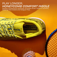 NIVIA Hy Court 3.0 Badminton Shoes – Mesh/TPU Upper, Duofoam Cushion, Non-marking Herringbone Sole | Lightweight Comfort, Secure Fit, For Indoor Court Sports