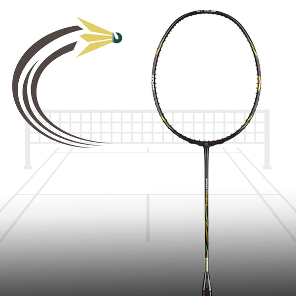 Apacs Fanatala Pro 101 Unstrung Badminton Racquet with Cover – Black, 4U G2 (Doubles Power 84g, 38lbs Tension, Compact Quad Voltaic)