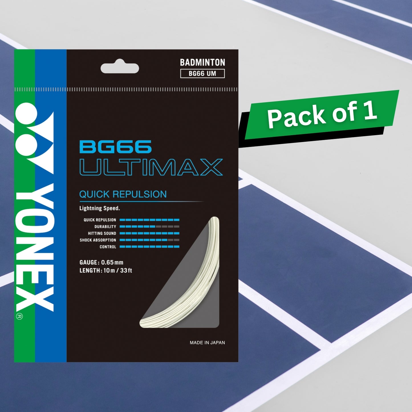 Yonex BG 66 Ultimax Badminton Strings, 0.65mm