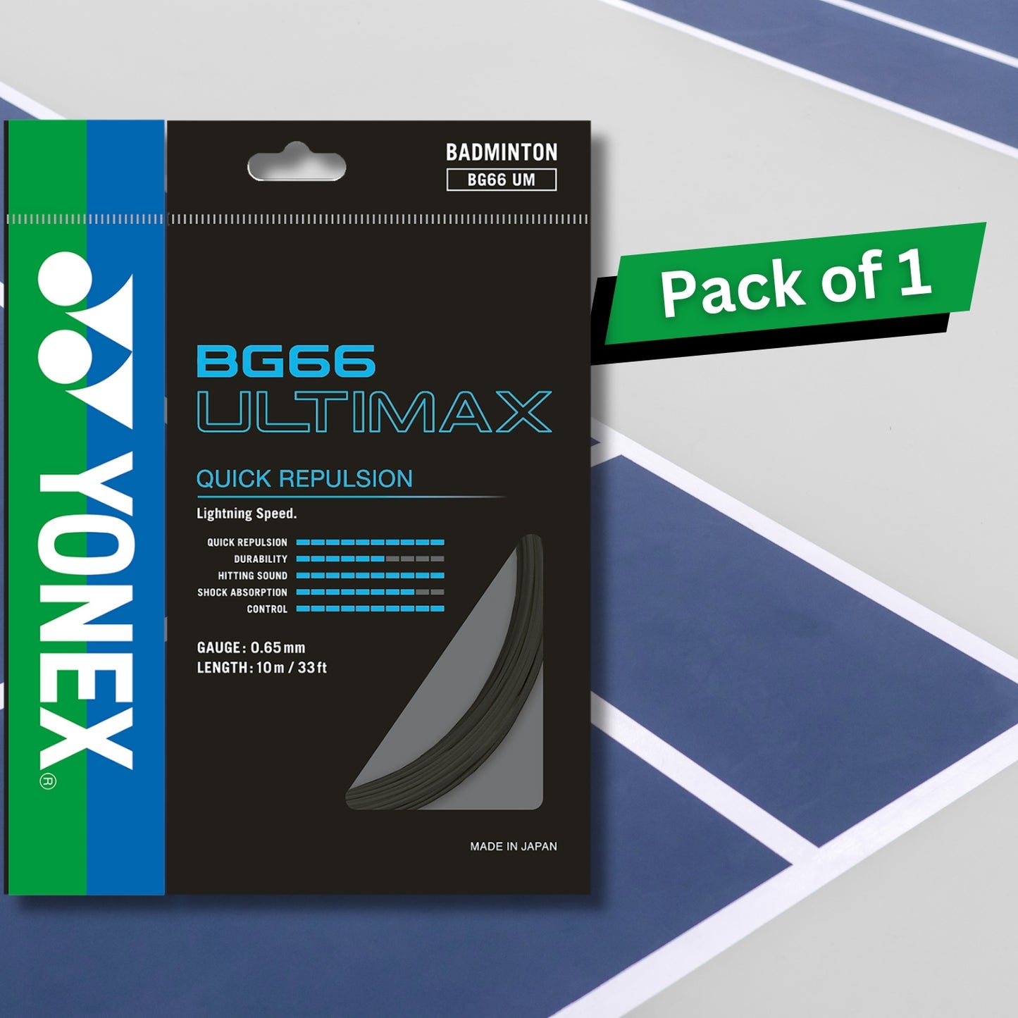 Yonex BG 66 Ultimax Badminton Strings, 0.65mm