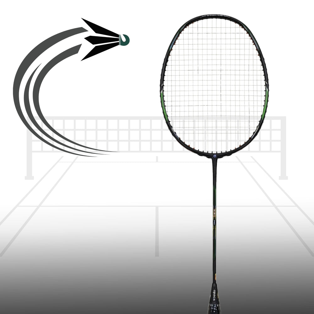 Apacs Honor Pro Unstrung Badminton Racquet (Grey, 4U G1, 84g) features head-heavy balance, 38lbs tension, and Compact Power Quad Voltaic frame for pro smashes.