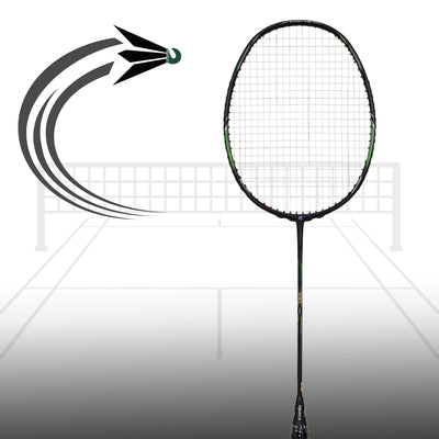 Apacs Honor Pro Unstrung Badminton Racquet (Grey, 4U G1, 84g) features head-heavy balance, 38lbs tension, and Compact Power Quad Voltaic frame for pro smashes.
