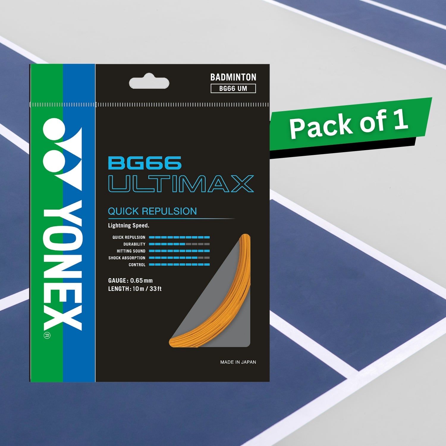 Yonex BG 66 Ultimax Badminton Strings, 0.65mm - Best Price online Prokicksports.com